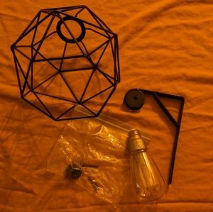 Geometric pendant light and pulley hanger
